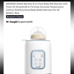 GROWNSY 8-in-1 Baby Bottle Warmer - Blue and White